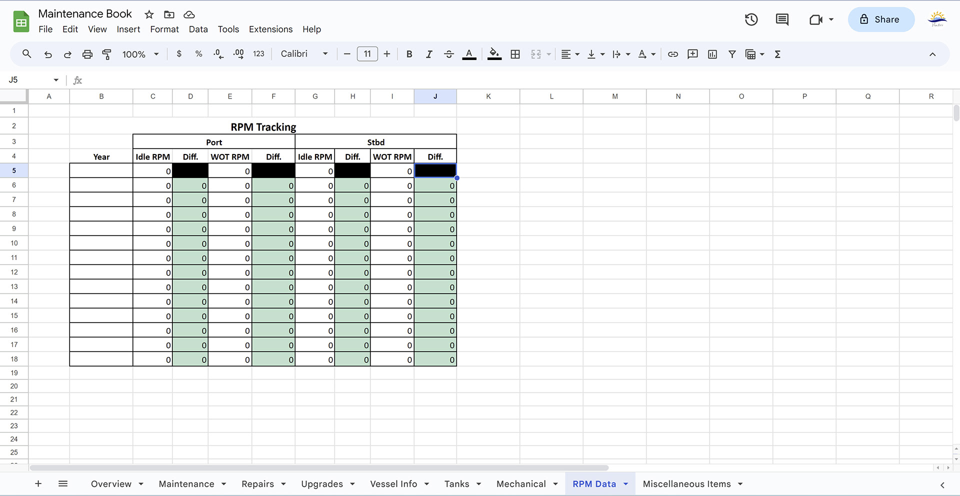 RPM Tracking Screenshot